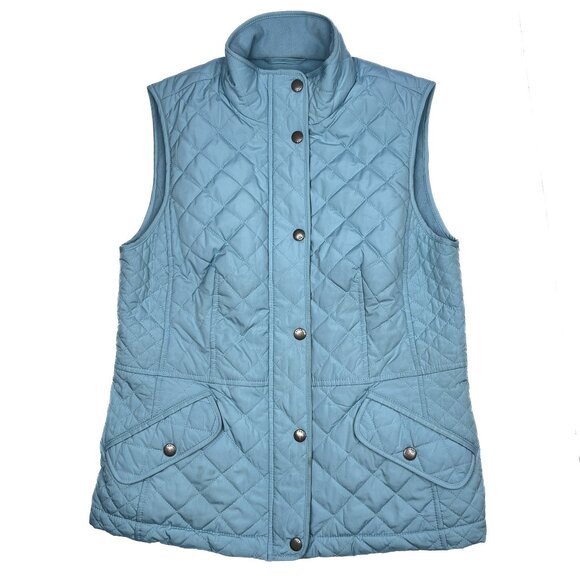 Talbots Diamond Quilted Vest in Turquoise Size XS - NWOT - Picture 2 of 10
